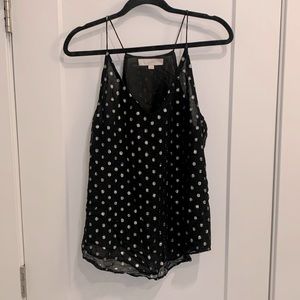 Loft gold polka dot sleeveless top